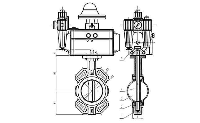 D671X-16寬邊氣動蝶閥